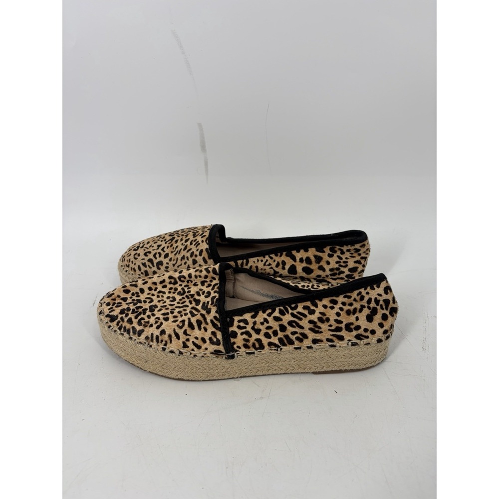 Gianni Bini Leopard Calf Hair Espadrille Platform Loafers‎ Womens 7.5